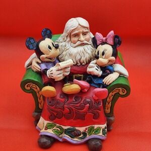 Jim Shore Disney Showcase Christmas Wishes Santa‎ Chair Mickey Minnie 4046017